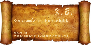 Korcsmár Bernadett névjegykártya